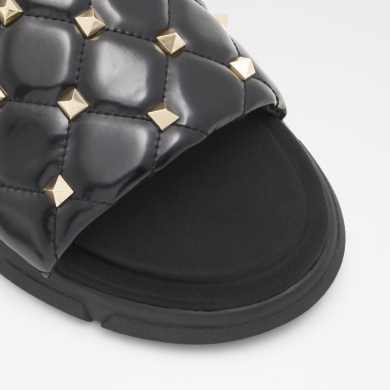 Cuciro De Charol Sintético Negro De Moda De Aldo