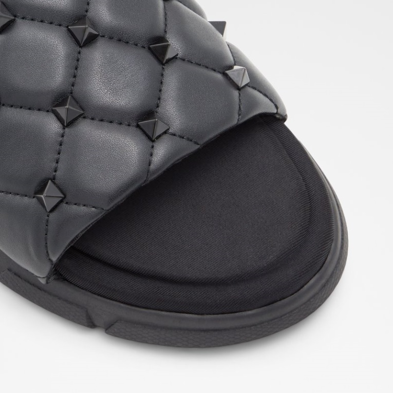 Moda Negro Sintetico Liso Cuciro Aldo