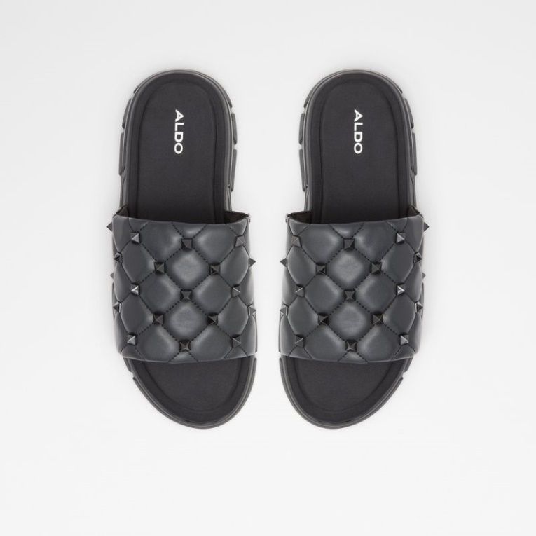 Moda Negro Sintetico Liso Cuciro Aldo