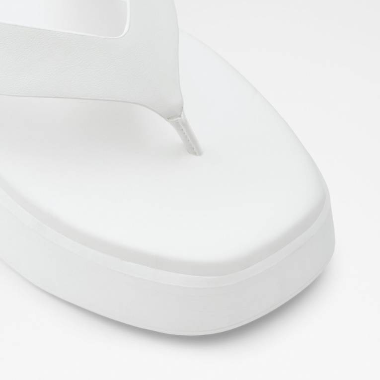 Blanco Aldo Fashion Delphy Tanga Sandalia Con Plataforma Plana