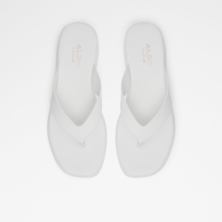 Blanco Aldo Fashion Delphy Tanga Sandalia Con Plataforma Plana