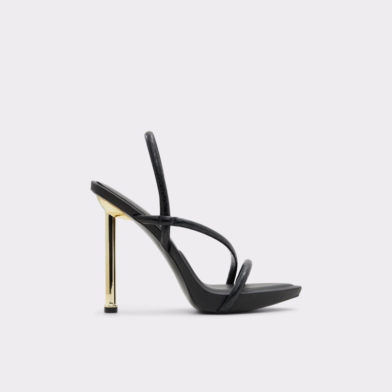 Aldo Moda Nueva Llegada Dorah Sling Back Tacón Sandalias Negro