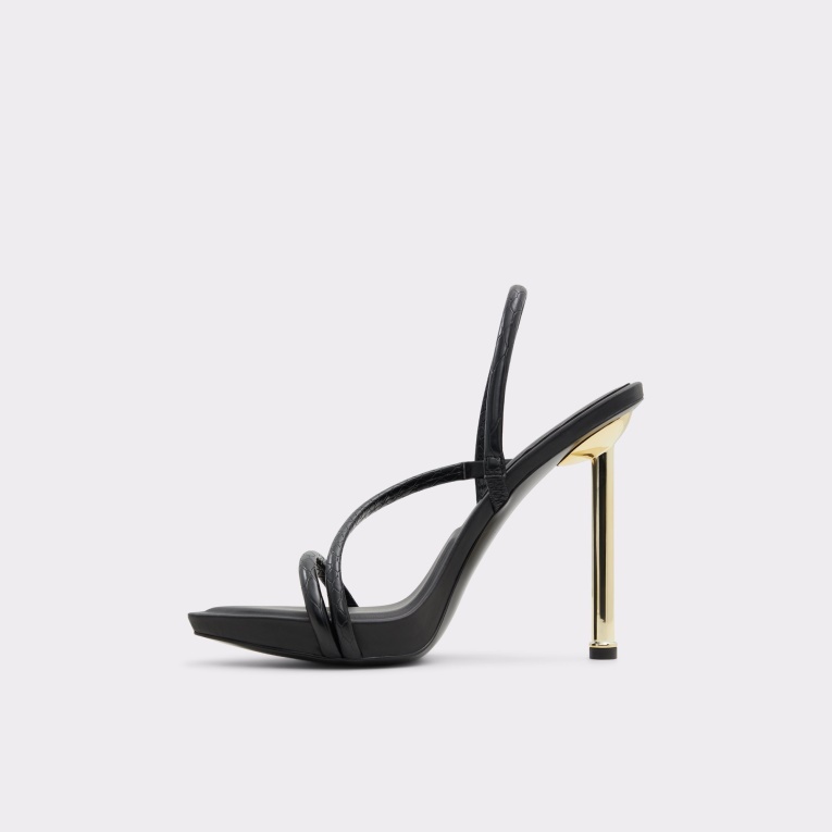 Aldo Moda Nueva Llegada Dorah Sling Back Tacón Sandalias Negro