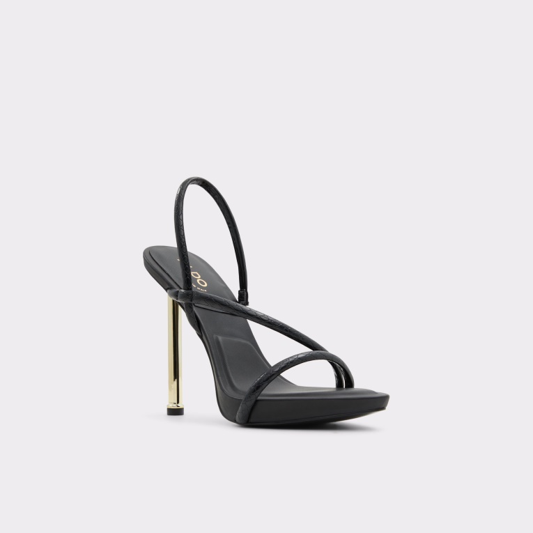 Aldo Moda Nueva Llegada Dorah Sling Back Tacón Sandalias Negro