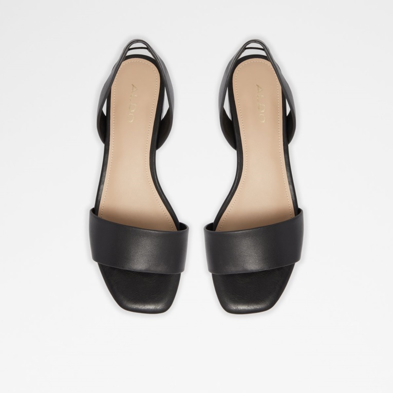 Aldo Doredda Sling Back Flat Sandalia Tacón Bloque Negro Moda