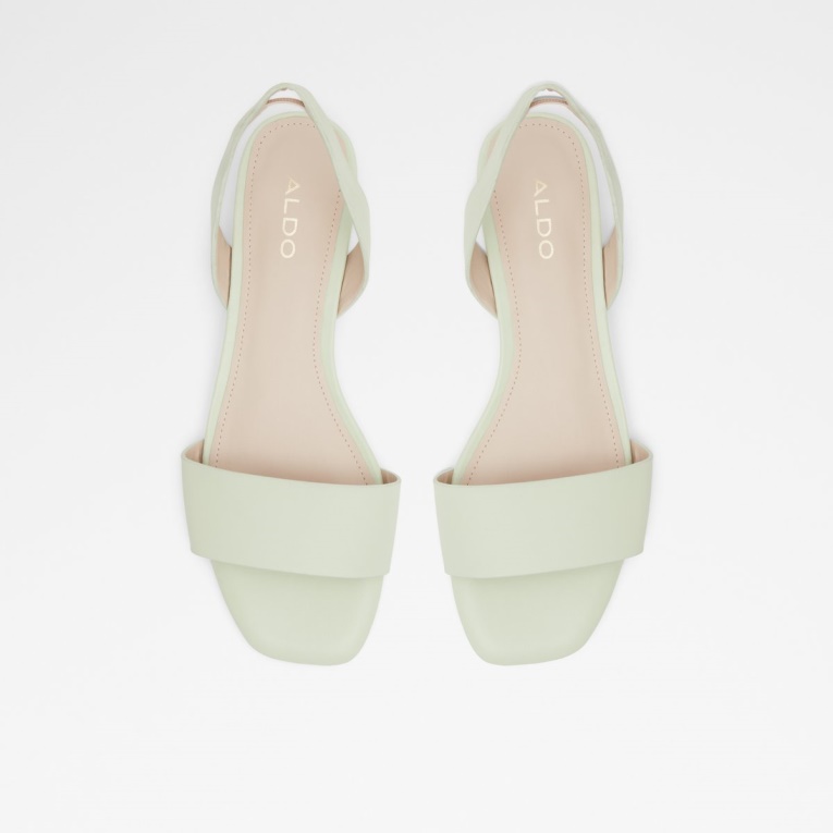 Verde Brillante Aldo Fashion Doredda Sling Back Flat Sandalia Tacón De Bloque