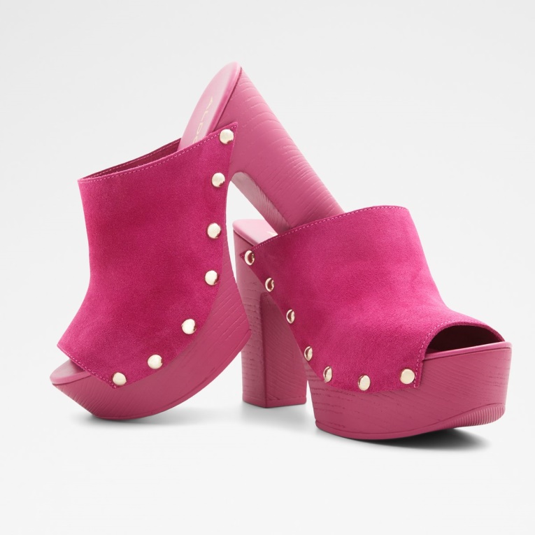 Drenania Mule Tacón Plataforma Aldo Moda Rosa