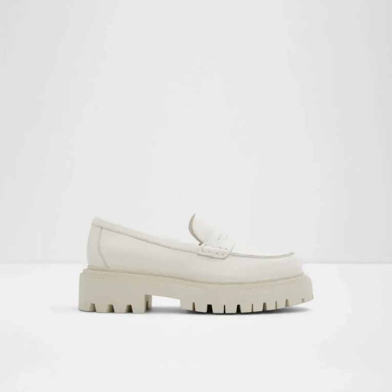 Moda Aldo Bigstrut Women's Lug Sole Penny Loafer Otro Blanco