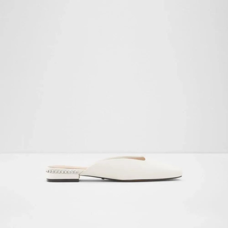 Mule Blanco Pridiaflex De Mujer Con Puntera Cuadrada De Aldo