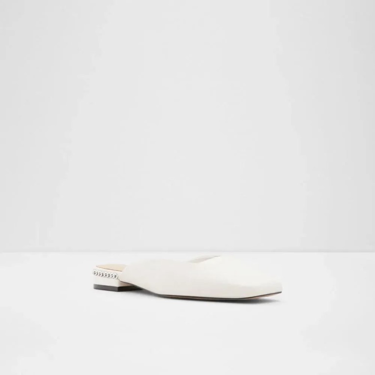 Mule Blanco Pridiaflex De Mujer Con Puntera Cuadrada De Aldo