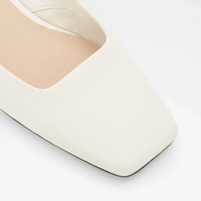 Mule Blanco Pridiaflex De Mujer Con Puntera Cuadrada De Aldo
