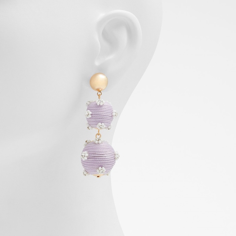 Aretes Llamativos Con El Emblema De La última Oportunidad En Morado Claro De Moda De Aldo