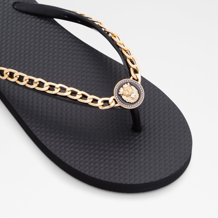 Sandalia Plana Fashion Negro-oro Multi Enaldar Aldo