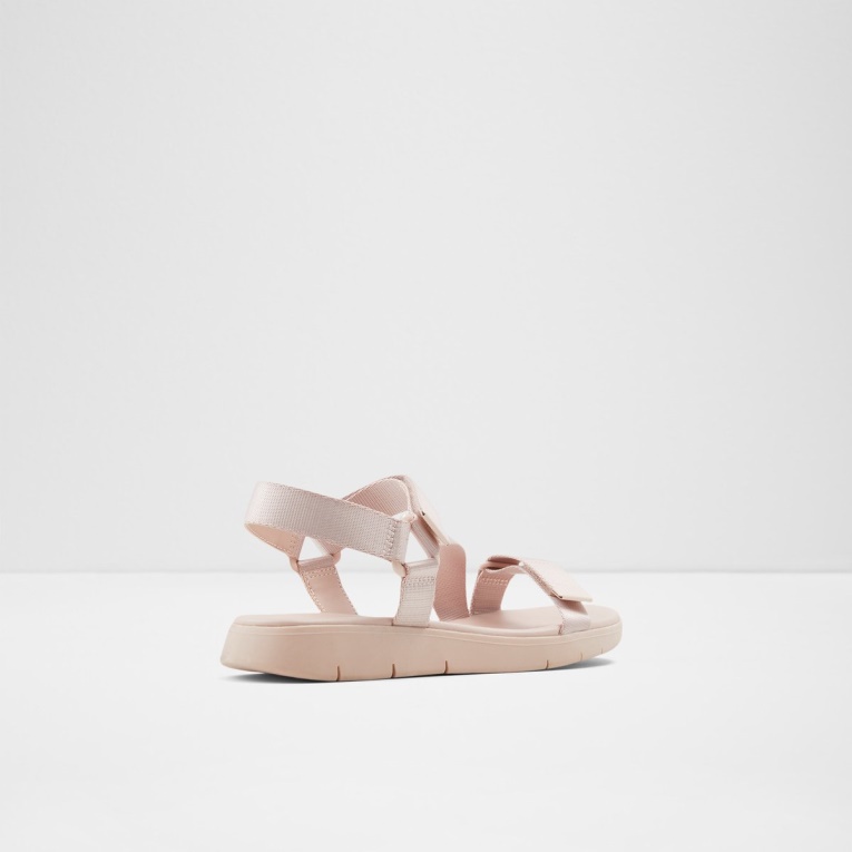 Sandalias Planas Con Tiras De Eoweniel Rosa Claro De Aldo De Moda