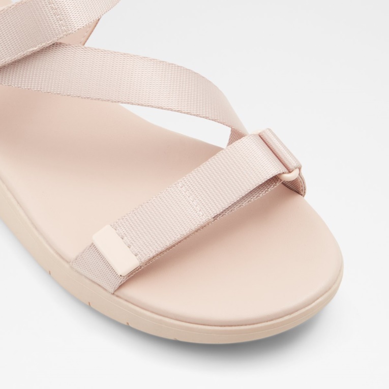Sandalias Planas Con Tiras De Eoweniel Rosa Claro De Aldo De Moda