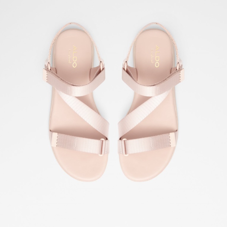 Sandalias Planas Con Tiras De Eoweniel Rosa Claro De Aldo De Moda