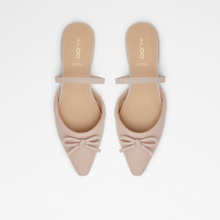 Faralaegyn Mule Bailarina Tacón Bloque Aldo Moda Rosa Claro