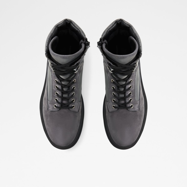 Gris Oscuro Recién Llegado Field Bota Con Cordones Suela Dentada Aldo Fashion