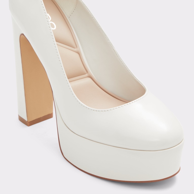 Zapato De Tacón Con Tira En El Tobillo Fonda Flatform Blanco Aldo Fashion