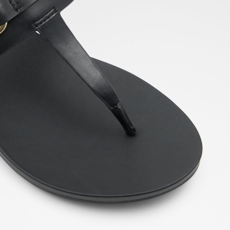 Sandalia Con Tira En T De Aldo Gannamaryn De Moda Negra