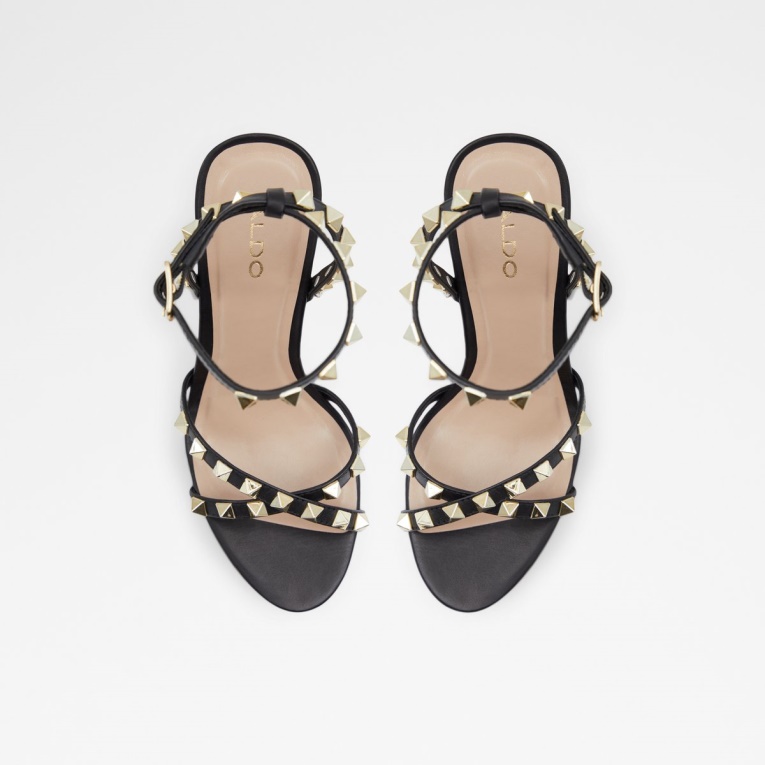 Sandalia De Tacón Con Tira En El Tobillo Geegully Plateforme Negro Aldo Moda