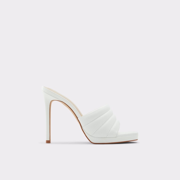 Moda Aldo Gennia Tacón Mule Plataforma Blanco