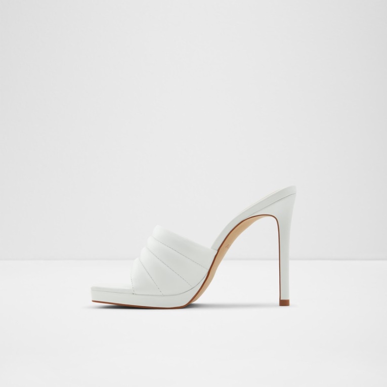 Moda Aldo Gennia Tacón Mule Plataforma Blanco