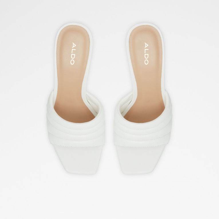 Moda Aldo Gennia Tacón Mule Plataforma Blanco