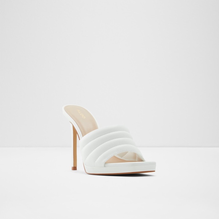 Blanco Moda Aldo Gennia Tacón Mule Plataforma Stiletto