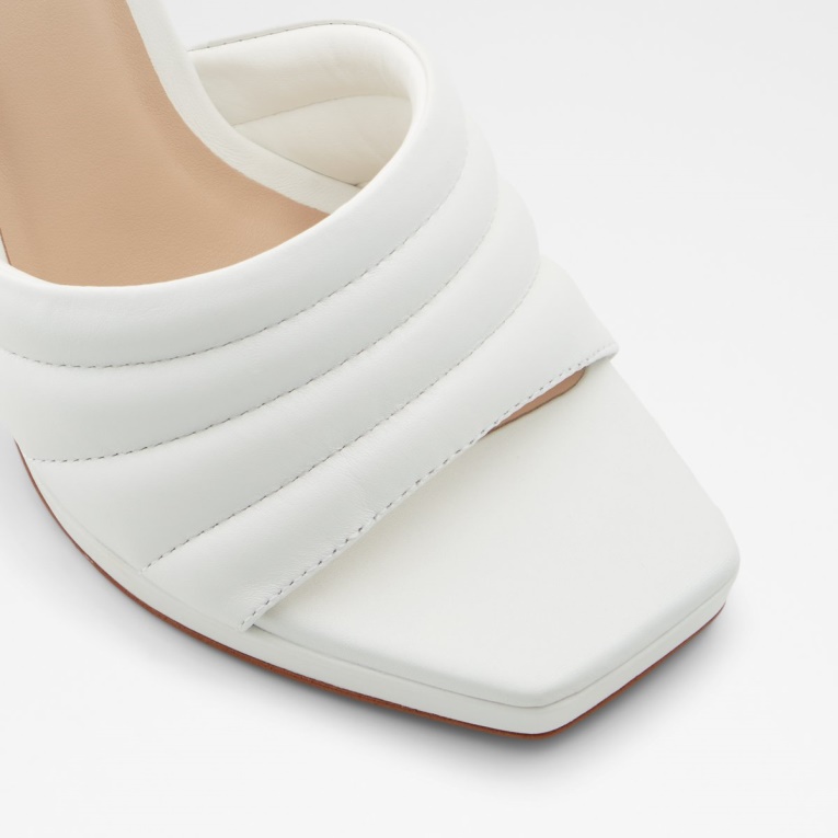 Blanco Moda Aldo Gennia Tacón Mule Plataforma Stiletto