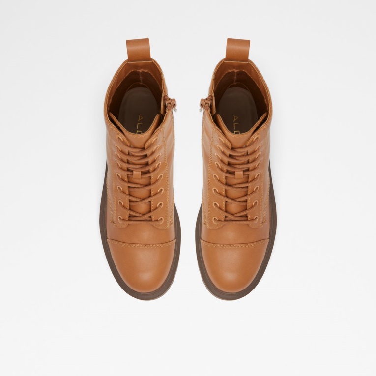 Botas De Combate Aldo Fashion Cognac Goer Suela Dentada