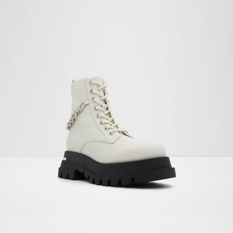 Botas De Combate Aldo White Fashion Grandeur Suela Dentada