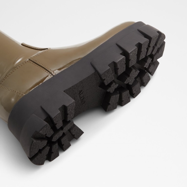 Botines Con Plataforma Y Suela De Aldo, Color Caqui, Recién Llegados, Con Suela De Taco