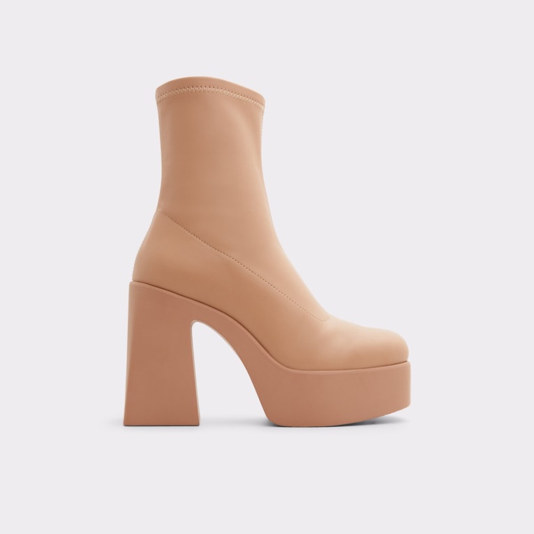 Botines Con Plataforma Grandstep De Moda De Aldo Beige Medio