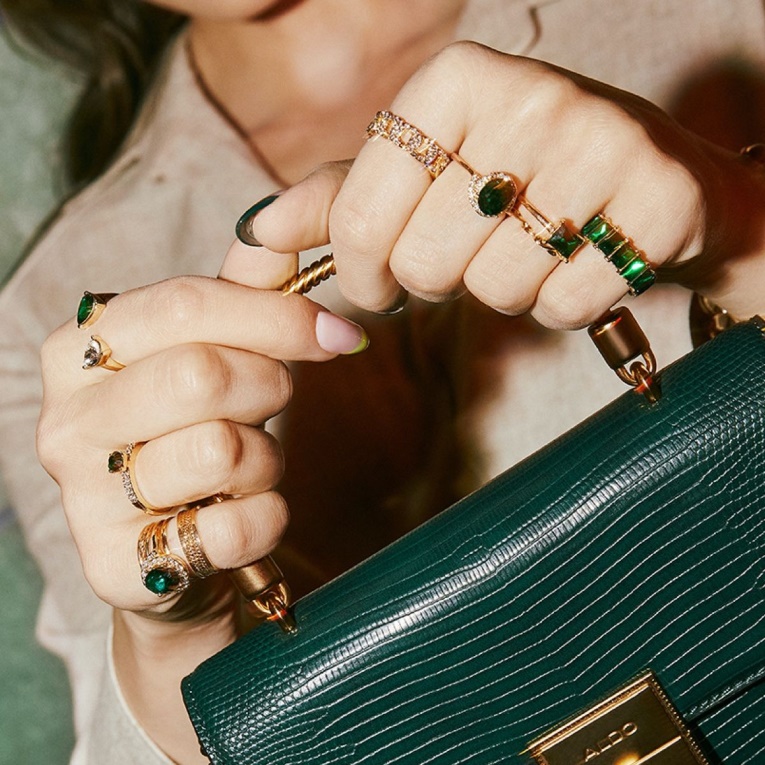 Anillo Gwareri Aldo Moda Verde Oscuro