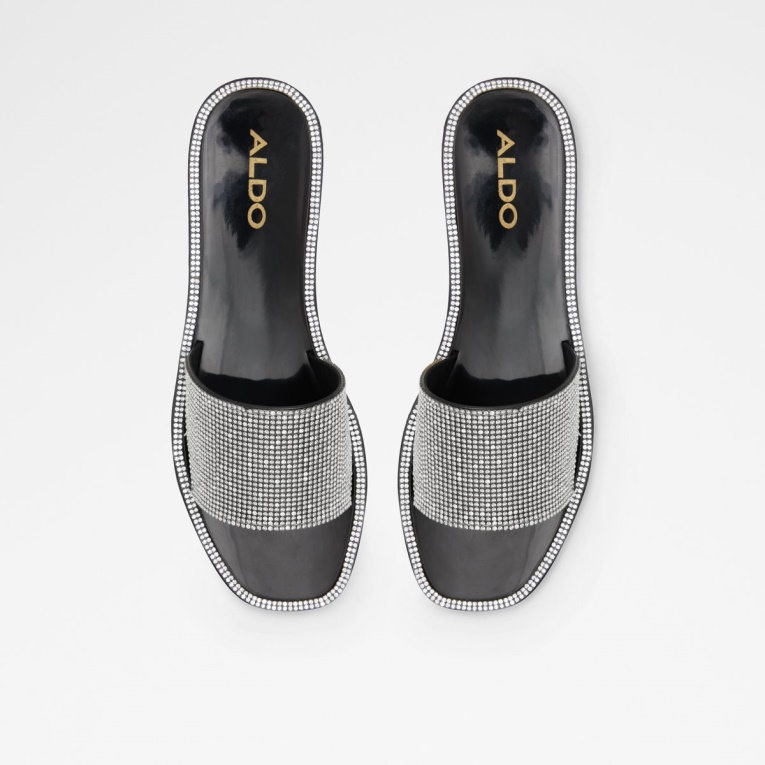 Sandalia Plana Gwohasean Aldo Fashion Negro-plata Multi