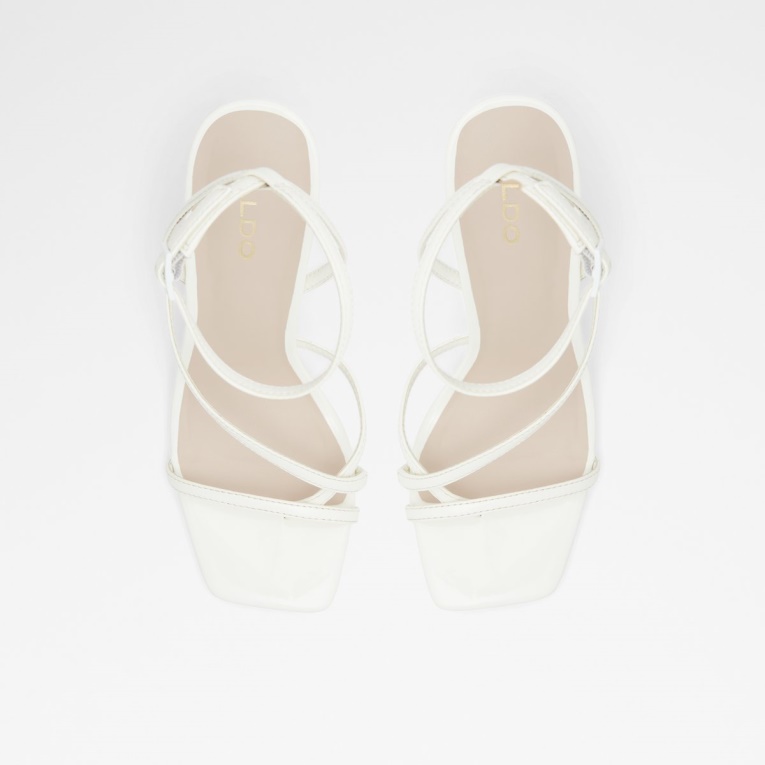 Blanco Sandalias De Tacón Con Tiras Hainiel De Moda De Aldo Con Suela De Copa