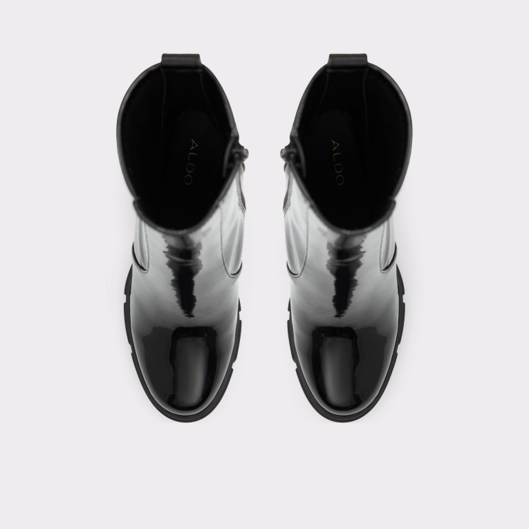 Aldo Fashion Ilanna Botín Lug Suela Negro Charol Sintético