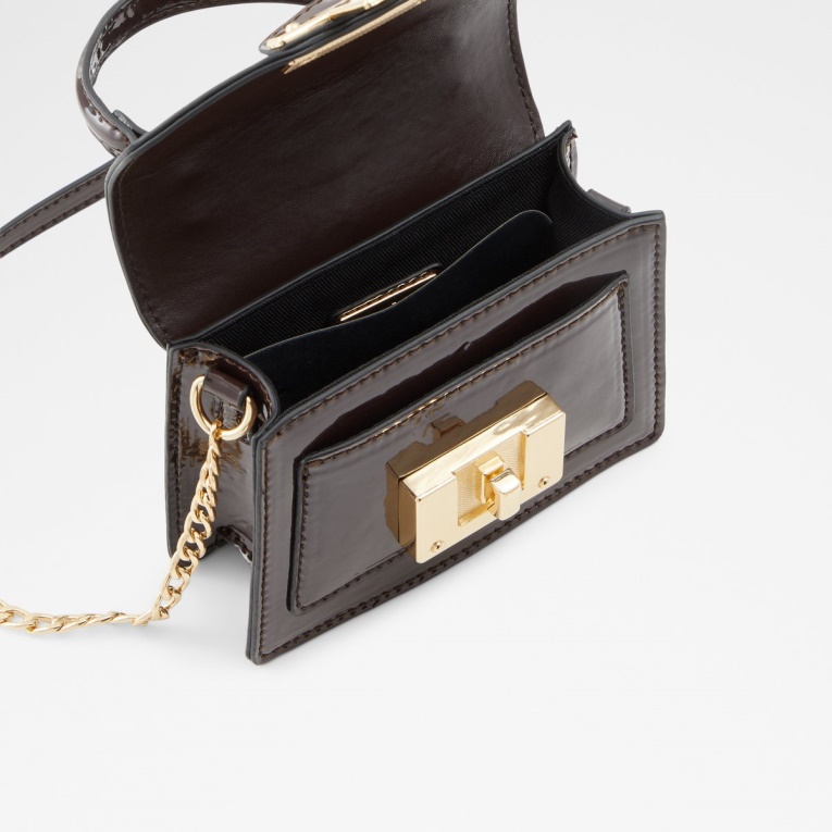 Bolso Aldo Kentwell De Moda Con Asa En La Parte Superior Marrón Oscuro