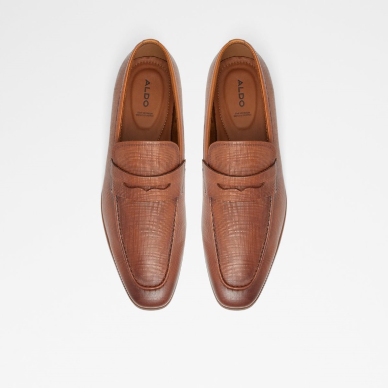 Mocasín Kooperflex Aldo Fashion Coñac Cuero En Relieve
