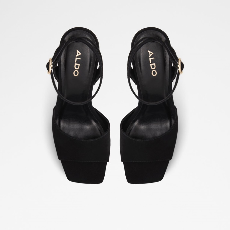 Sandalias De Tacón Coreanas Negras Aldo De Moda Tacón De Aguja