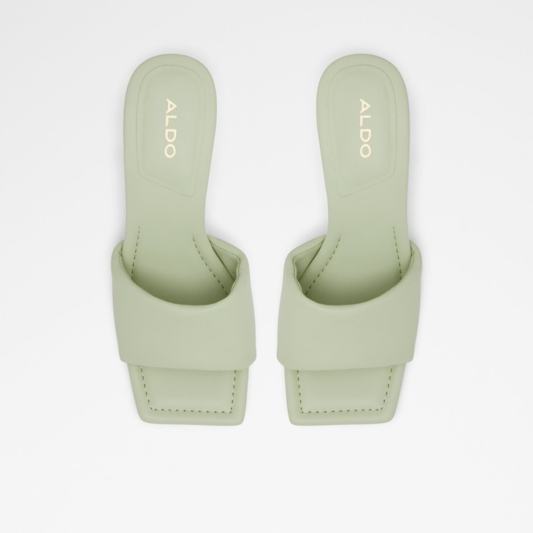 Mule Con Tacón Kylah Verde Brillante Moda Aldo