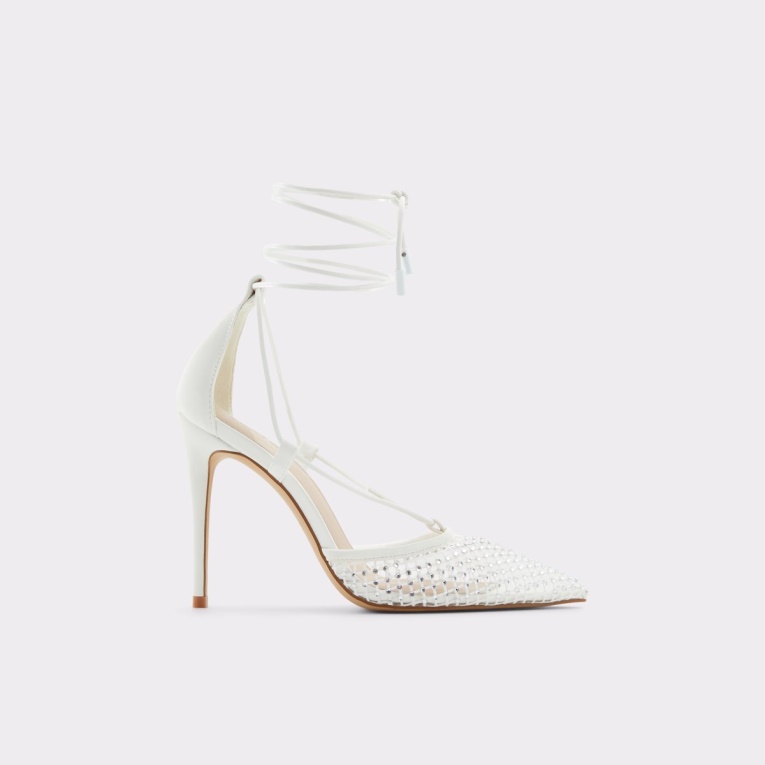 Aldo Ladante Strappy Tacón Zapato Blanco Moda