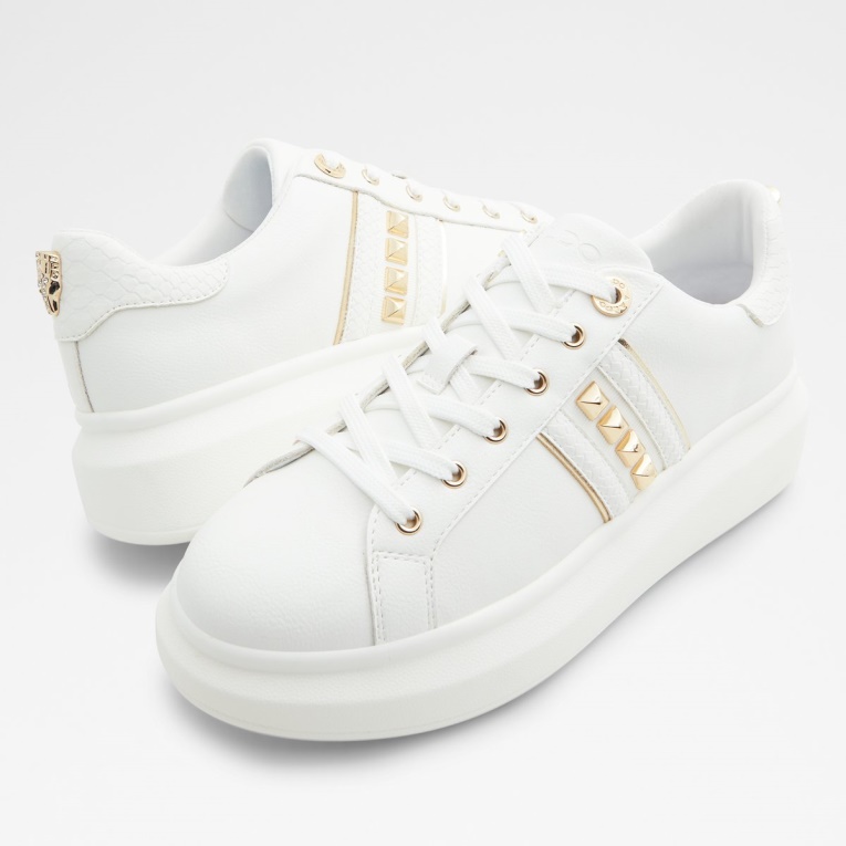 Aldo Fashion Larou Low Top Sneakers Plataforma Blanco Sintético Material Mixto