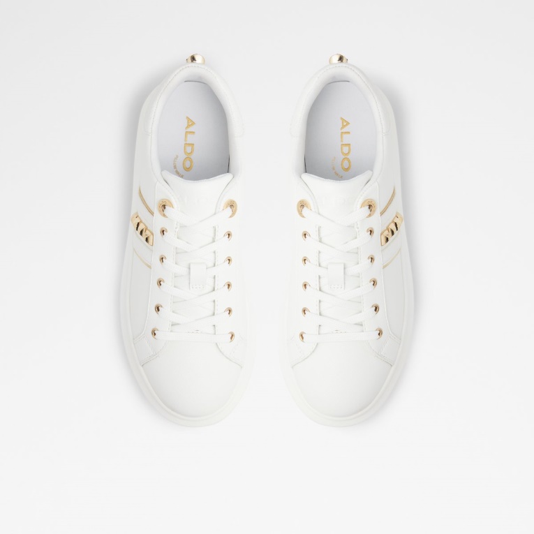 Aldo Moda Nueva Llegada Larou Low Top Sneakers Plataforma Blanco