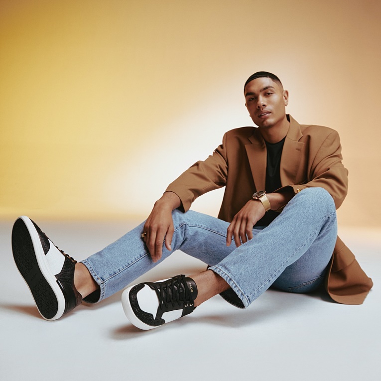 Zapatilla Baja De Caña Baja Aldo Fashion Lauder De Sintético Brillante Negro