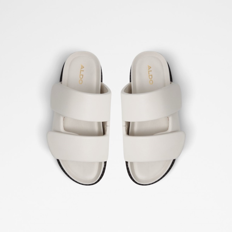 Sandalia De Plataforma Plana Con Diseño De Lilo En Blanco De Moda De Aldo