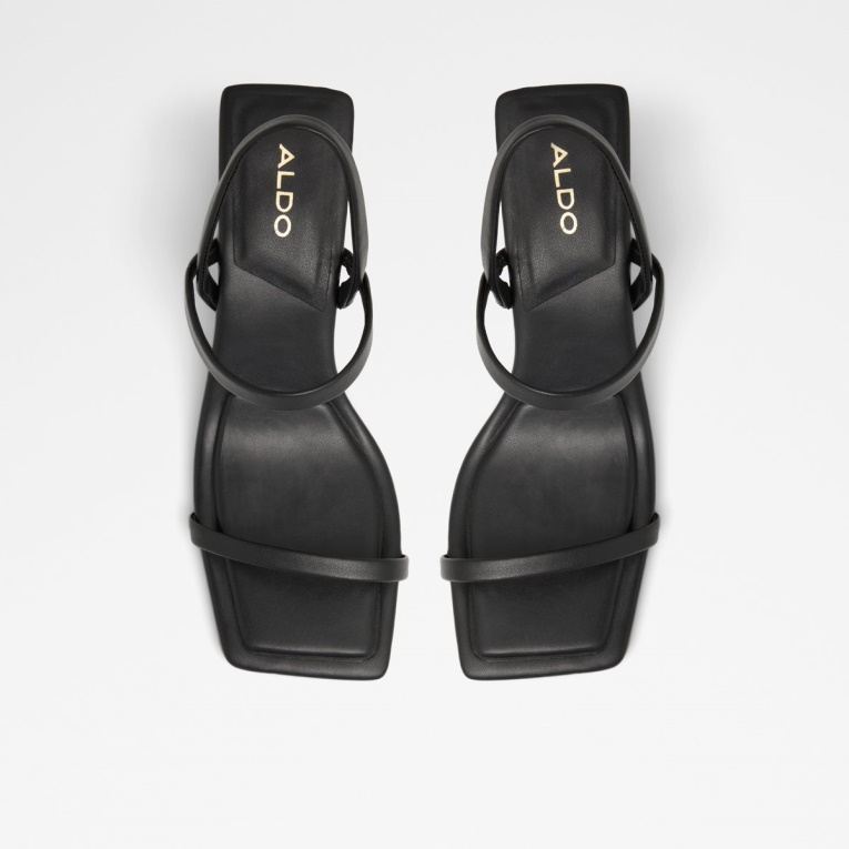 Sandalias Negras De Tacón Con Tira Trasera Lokurr De Aldo Fashion