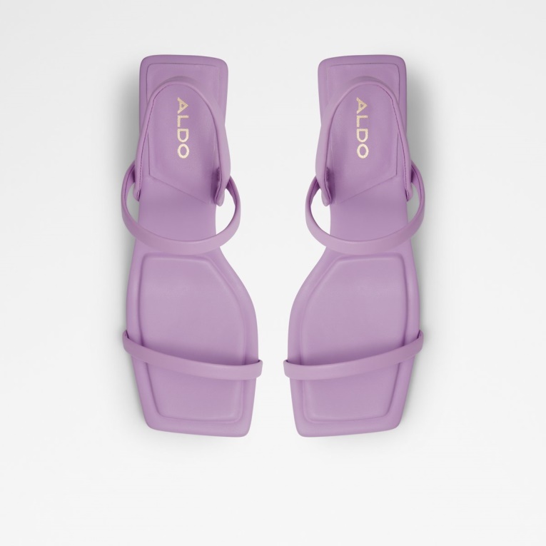 Morado Brillante Recién Llegado Lokurr Sandalias De Tacón Con Tira Trasera Moda Aldo
