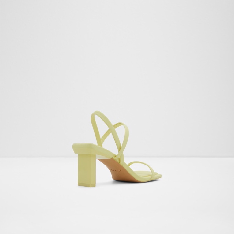 Sandalias De Tacón Con Tira Trasera Lokurr En Amarillo Claro De Aldo